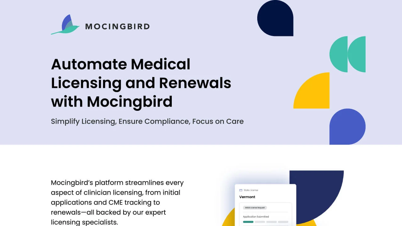 Automate Medical Licensing & Renewals with Mocingbird